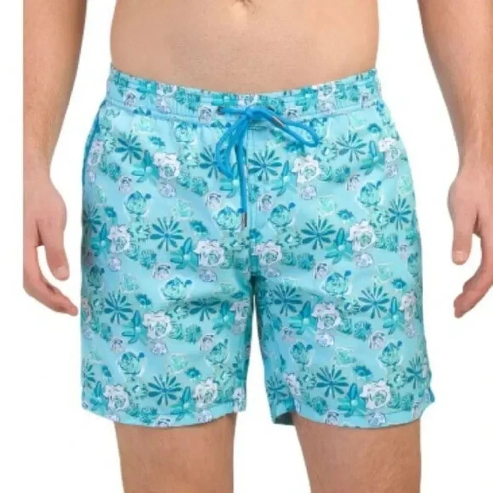 Mr Swim mens Blue Daisy Roses Swim Shorts Swim Trunks size Small 7.5